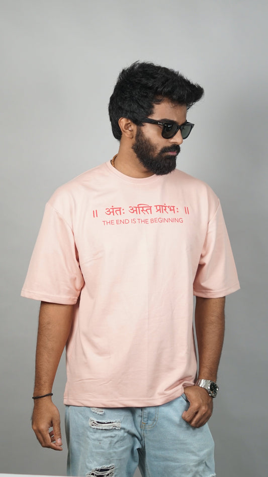 ॥ अंतः अस्ति प्रारंभः ॥ Oversized Fit T-Shirt